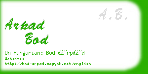 arpad bod business card